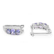 1.52 Carat Genuine Tanzanite and White Topaz .925 Sterling Silver Earrings