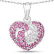 2.65 Carat Genuine Ruby and White Sapphire .925 Sterling Silver Pendant