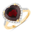 5.86 Carat Genuine Garnet and White Topaz .925 Sterling Silver Ring - Rings - Custom Crafting Alliance, LLC