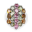 5.89 Carat Genuine Multi Tourmaline .925 Sterling Silver Ring - Rings - Custom Crafting Alliance, LLC
