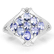 1.53 Carat Genuine Tanzanite .925 Sterling Silver Ring