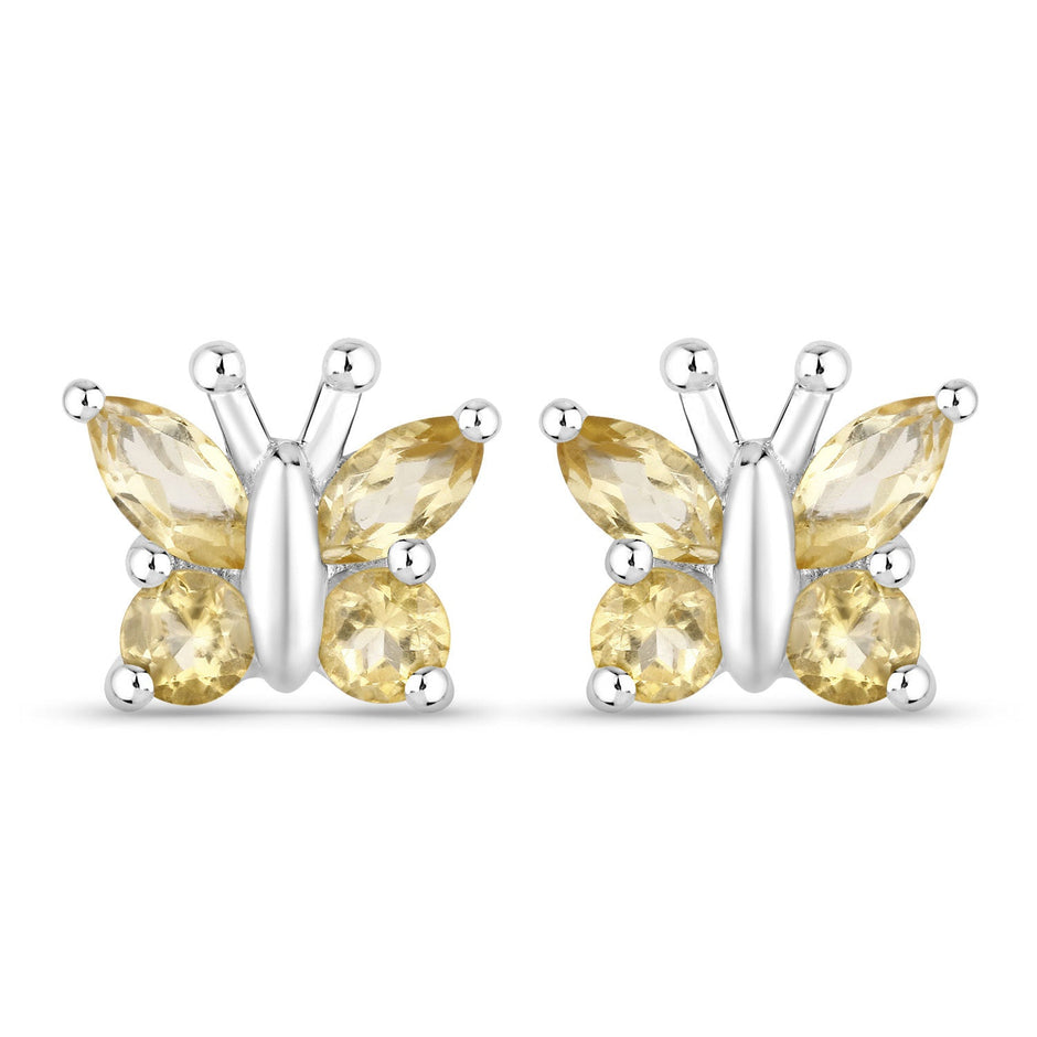 0.88 Carat Genuine Citrine .925 Sterling Silver Earrings