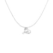 .925 Sterling Silver 1/6 Cttw Round Brilliant-Cut Diamond Accented Open Heart with Love 18