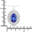 5.91 Carat Genuine Tanzanite and White Diamond 14K White Gold Pendant - Pendants - Custom Crafting Alliance, LLC