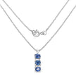 0.64 Carat Genuine Blue Sapphire and White Diamond .925 Sterling Silver Pendant