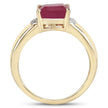 3.44 Carat Glass Filled Ruby and White Topaz .925 Sterling Silver Ring
