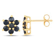 0.84 Carat Genuine Blue Sapphire 10K Yellow Gold Earrings