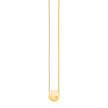 14k Yellow Gold Necklace with Polished Round Pendant with Diamond