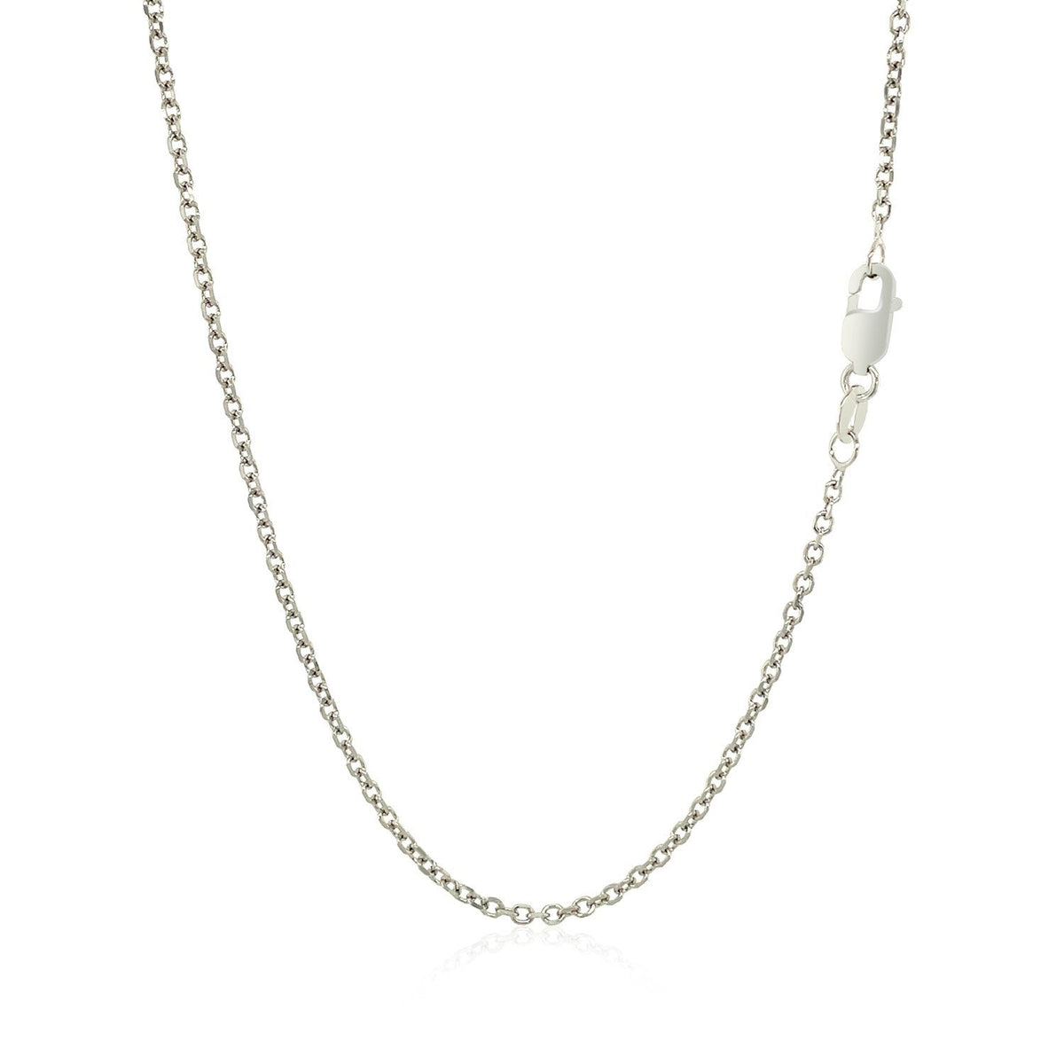 14k White Gold Diamond Cut Cable Link Chain 1.5mm