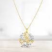 14k Two-Tone Yellow and White Gold Tree of Life Pendant
