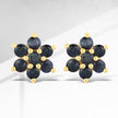 0.84 Carat Genuine Blue Sapphire 10K Yellow Gold Earrings