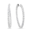 18K White Gold 3 5/8 Cttw Round Diamond Curved Inside-Outside Hoop Earrings (F-G Color, VS1-VS2 Clarity)