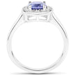 1.51 Carat Genuine Tanzanite and White Topaz .925 Sterling Silver ring