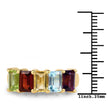 2.70 Carat Genuine Multi Stones .925 Sterling Silver Ring