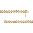 14K Yellow Gold Plated .925 Sterling Silver 1/2 Cttw Round Miracle-Set Diamond S-Curve Tennis Bracelet (I-J Color, I3 Clarity) - 7