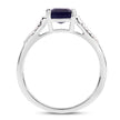 3.07 Carat Glass Filled Sapphire and White Zircon .925 Sterling Silver Ring