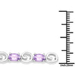 6.88 Carat Genuine Amethyst .925 Sterling Silver Bracelet