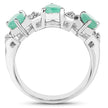 1.87 Carat Genuine Emerald and White Topaz .925 Sterling Silver Ring