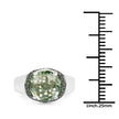 3.95 Carat Genuine Green Amethyst and Green Diamond .925 Sterling Silver Ring