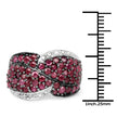 3.06 Carat Genuine Ruby & White Topaz .925 Sterling Silver Ring