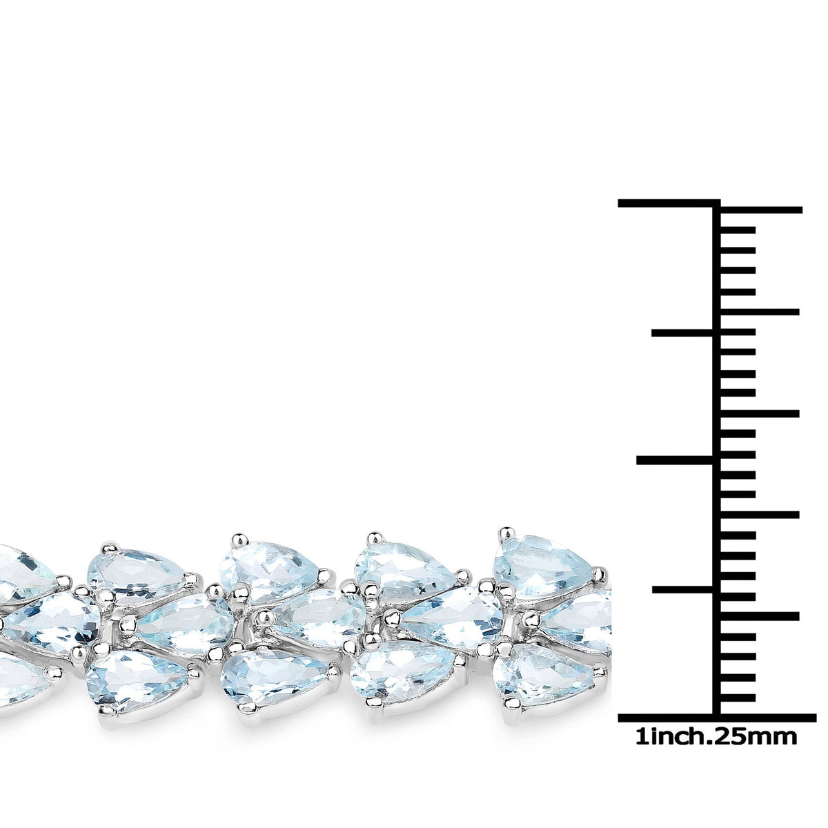 14.11 Carat Genuine Aquamarine .925 Sterling Silver Bracelet