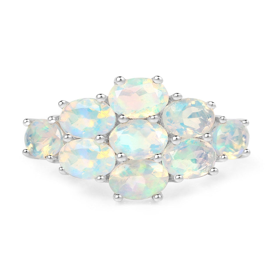 2.16 Carat Genuine Ethiopian Opal .925 Sterling Silver Ring