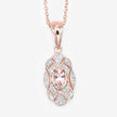 0.52 Carat Genuine Morganite and White Topaz .925 Sterling Silver Pendant