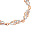 10K Rose Gold 1.0 Cttw Diamond Infinity Loop and Swirl Link Bracelet (I-J Color, I2-I3 Clarity) - 7.25