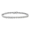 .925 Sterling Silver 1.0 cttw Miracle Set Diamond Spiraling Bezel Link Bracelet(I-J Color, I3 Clarity) -7.25