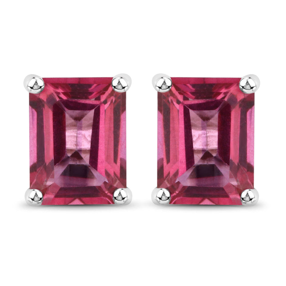 3.20 Carat Genuine Pink Topaz .925 Sterling Silver Earrings