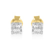 10k Yellow Gold Princess Diamond Quad Stud Earrings (1/4 cttw, J-K Color, I2-I3 Clarity)