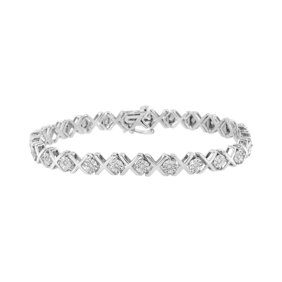 .925 Sterling Silver 1/4 Cttw Miracle Set Diamond 