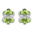 8.77 Carat Genuine Peridot & White Topaz .925 Sterling Silver Earrings