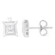 10K White Gold 1/2 Cttw Invisible Set Princess-Cut Diamond Stud Earrings (H-I Color, SI2-I1 Clarity)