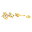 14K Yellow Gold 1 cttw Princess Cut Diamond Earrings (H-I, SI1-SI2)