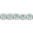 2.40 Carat Genuine Emerald .925 Sterling Silver Bracelet