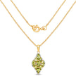 14K Yellow Gold Plated 4.02 Carat Genuine Peridot & White Topaz .925 Sterling Silver Pendant