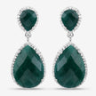 19.42 Carat Dyed Emerald and White Topaz .925 Sterling Silver Earrings
