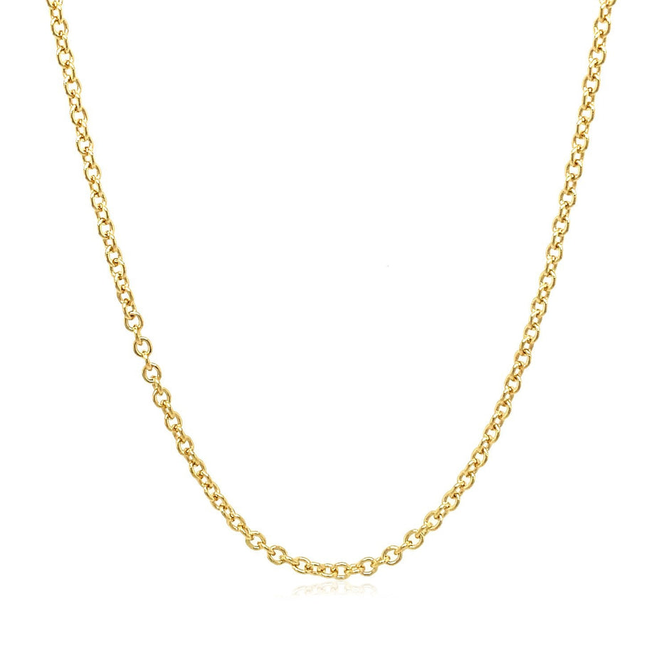 14k Yellow Gold Round Cable Link Chain 1.9mm
