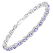 6.00 Carat Genuine Tanzanite .925 Sterling Silver Bracelet