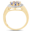 14K Yellow Gold Plated 1.19 Carat Genuine Tanzanite .925 Sterling Silver Ring