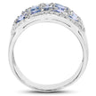 2.62 Carat Genuine Tanzanite and White Topaz .925 Sterling Silver Ring