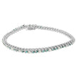 14K White Gold 4 5/8 Cttw Alternating White and Blue Diamond Martini Set Tennis Bracelet (H-I Color, I1-I2 Clarity) - 7