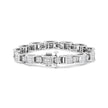 14K White Gold 5.0 Cttw Princess Cut Diamond Invisible Set Alternating Size D Shaped Links Tennis Bracelet (H-I Color, SI2-I1 Clarity) - 7â€