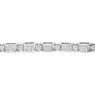 14K White Gold 5.0 Cttw Princess Cut Diamond Invisible Set Alternating Size D Shaped Links Tennis Bracelet (H-I Color, SI2-I1 Clarity) - 7â€