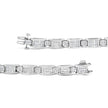 14K White Gold 5.0 Cttw Princess Cut Diamond Invisible Set Alternating Size D Shaped Links Tennis Bracelet (H-I Color, SI2-I1 Clarity) - 7â€