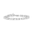 14K White Gold 2.0 Cttw Princess Cut Invisible Set Diamond Rectangular Link Bracelet (I-J Color, I1-I2 Clarity) - 7.25