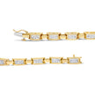 10K Yellow Gold 2.0 Cttw Invisible-Set Princess Cut Diamond Rectangular Link Bracelet (I-J Color, SI2-I1 Clarity) - 7