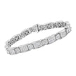 14K White Gold 5.0 Cttw Princess-Cut Diamond Rectangular Alternating Station 7