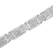 18K White Gold 5.0 Carat Princess Diamond Buckle Link Bracelet